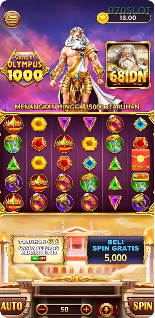 Cuplikan layar KING88 — menu navigasi